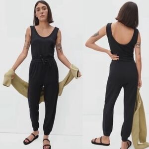 Everlane The French Terry Organic Black Casual Jumpsuit